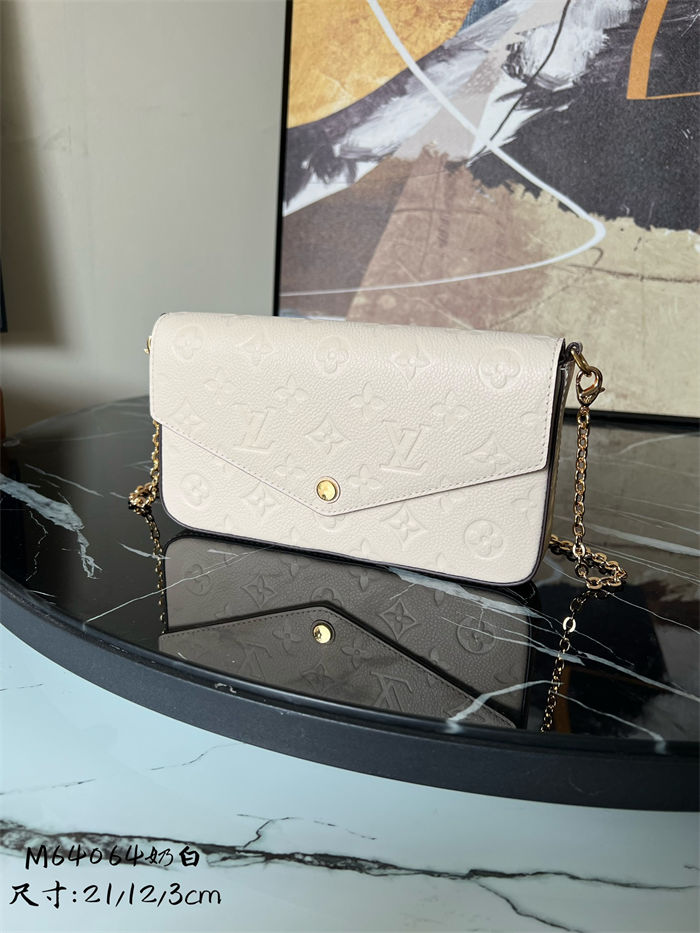 Louis Vuitton FÉLICIE POCHETTE Monogram Empreinte M64064 Cream High