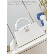 Louis Vuitton Capucines East-West MM Grained calfskin M48865/M24664 White High