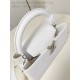 Louis Vuitton Capucines East-West MM Grained calfskin M48865/M24664 White High