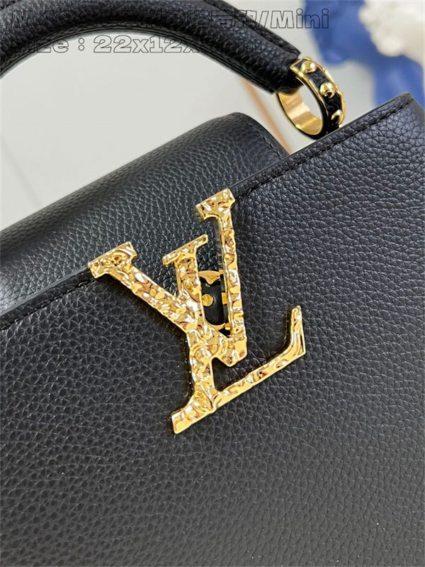 Louis Vuitton Capucines East-West Mini Grained calfskin M48865/M24671 Black High