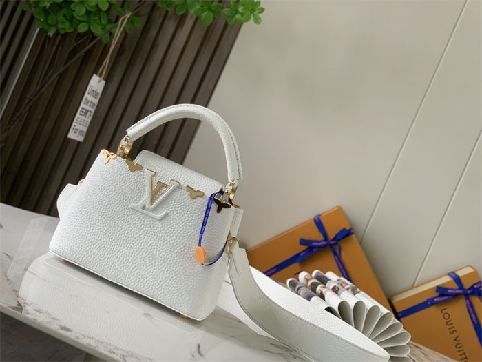 Louis Vuitton CAPUCINES MINI Taurillon White M56669 High