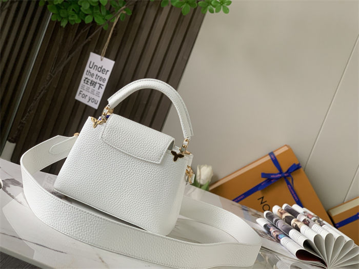 Louis Vuitton CAPUCINES MINI Taurillon White M56669 High