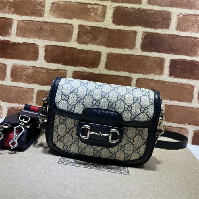 Gucci Horsebit 1955 mini bag 658574 GG Supreme canvas Blue High