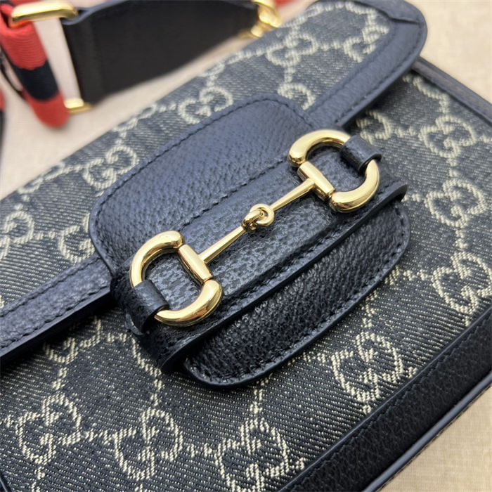 Gucci Horsebit 1955 mini bag 658574 Denim Black High