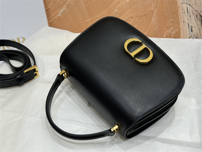 30 Montaigne Avenue Top Handle Bag Medium Calfskin Black High