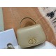 30 Montaigne Avenue Top Handle Bag Medium Calfskin Powder Beige High