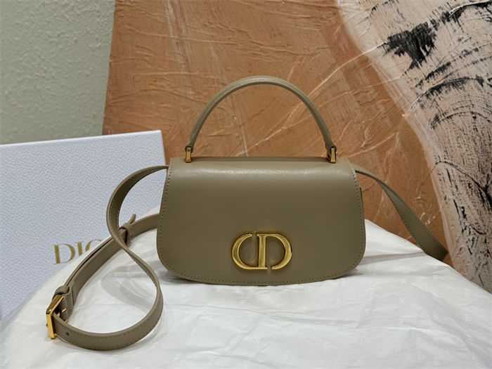 30 Montaigne Avenue Top Handle Bag Small Calfskin Powder Beige High