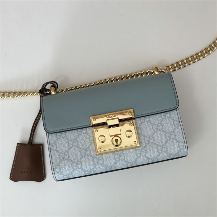 Gucci Padlock small GG shoulder bag 409487 Blue High