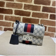 Gucci Padlock small GG shoulder bag 409487 Blue High