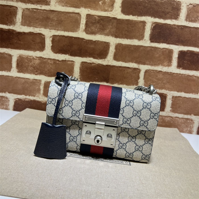 Gucci Padlock small GG shoulder bag 409487 Blue High