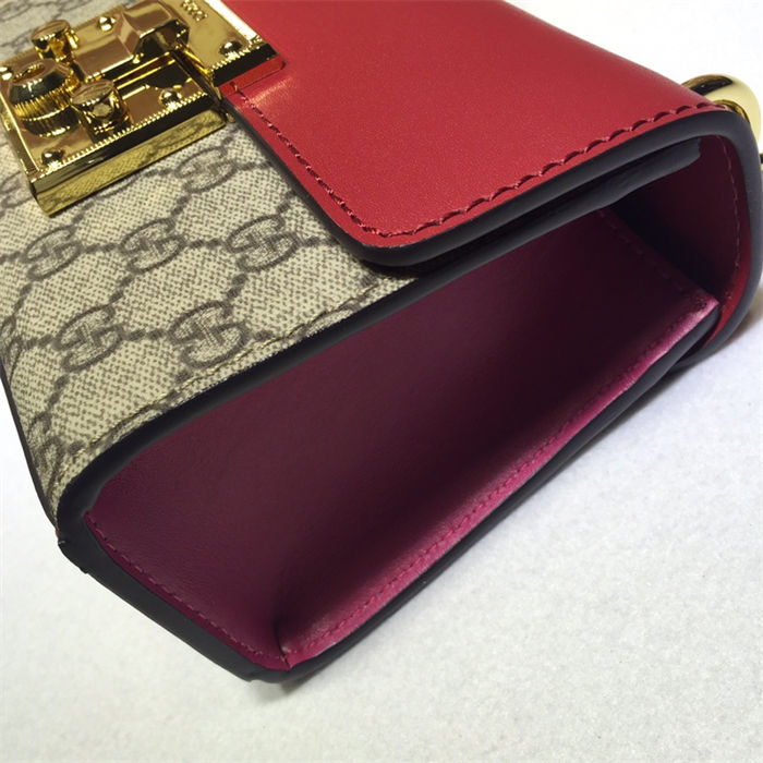 Gucci Padlock small GG shoulder bag 409487 Red High