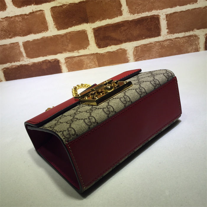 Gucci Padlock small GG shoulder bag 409487 Red High