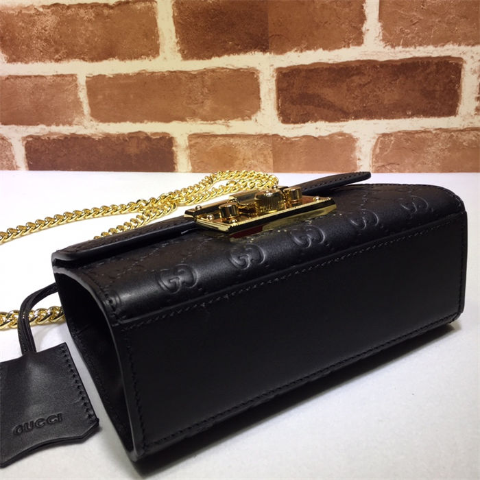 Gucci Padlock small GG shoulder bag 409487 Black High