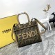 Fendi Sunshine Small FF jacquard fabric Brown High