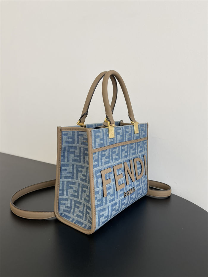 Fendi Sunshine Small FF jacquard fabric Blue High