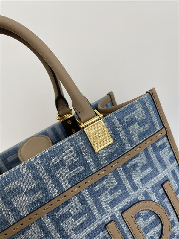 Fendi Sunshine Small FF jacquard fabric Blue High