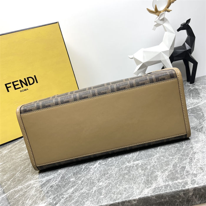 MEDIUM Fendi SUNSHINE FF jacquard fabric Brown High