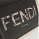 MEDIUM Fendi SUNSHINE Leather & Elaphe Shopper Black High