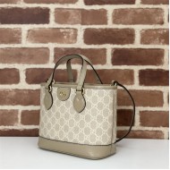 Gucci OPHIDIA MINI TOTE BAG GG Supreme canvas 811716 Beige-White High