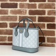 Gucci OPHIDIA MINI TOTE BAG GG Supreme canvas 811716 Grey-Blue High