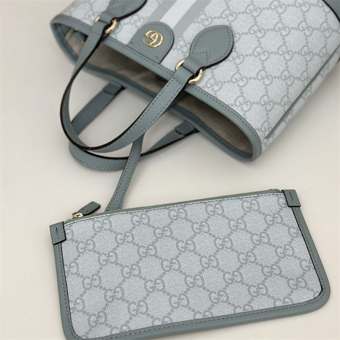 Gucci OPHIDIA MINI TOTE BAG GG Supreme canvas 811716 Grey-Blue High