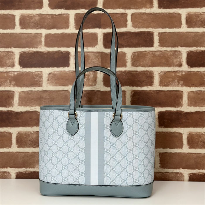 Gucci OPHIDIA SMALL TOTE BAG GG Supreme canvas 765043 Blue High