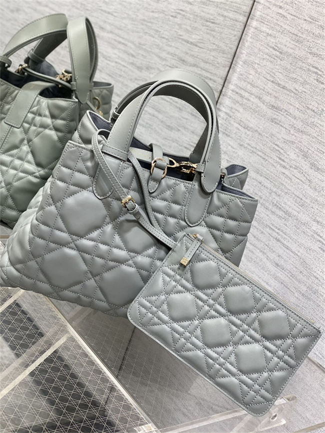 DIOR TOUJOURS BAG MEDIUM Macrocannage Calfskin Stone Gray High