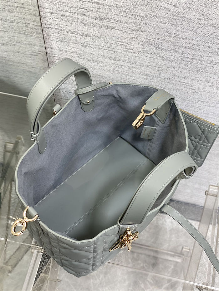 DIOR TOUJOURS BAG MEDIUM Macrocannage Calfskin Stone Gray High