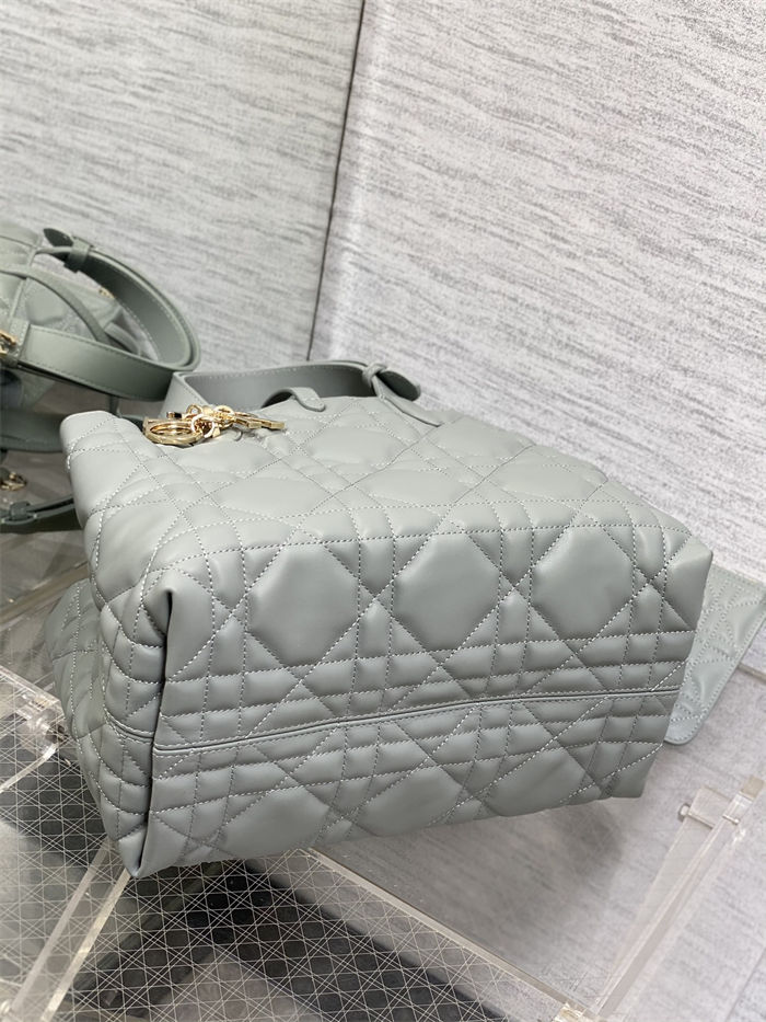 DIOR TOUJOURS BAG MEDIUM Macrocannage Calfskin Stone Gray High