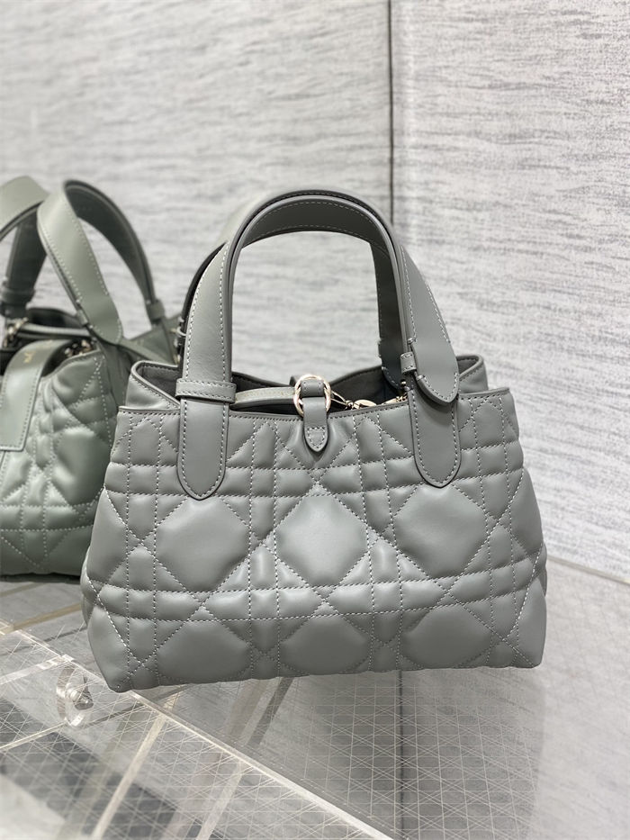 DIOR TOUJOURS BAG SMALL Macrocannage Calfskin Stone Gray High