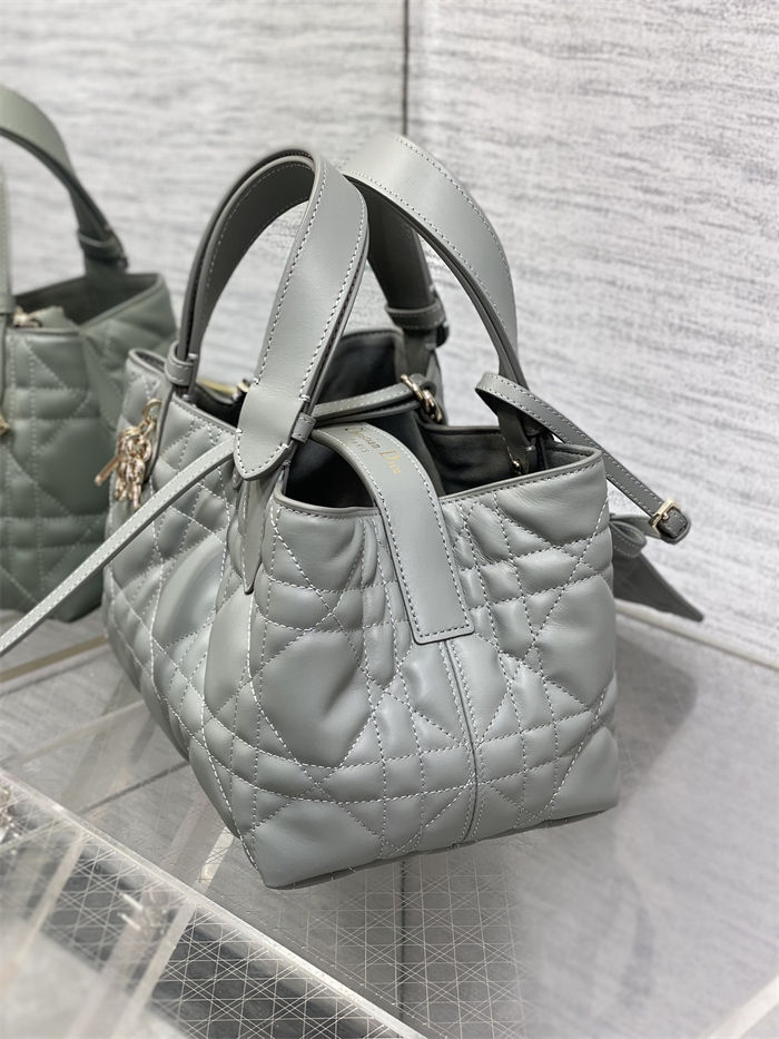 DIOR TOUJOURS BAG SMALL Macrocannage Calfskin Stone Gray High