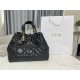 DIOR TOUJOURS BAG LARGE Macrocannage Calfskin Black High