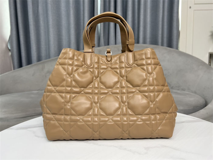 DIOR TOUJOURS BAG LARGE Macrocannage Calfskin Tan High