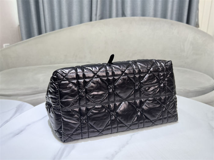 DIOR TOUJOURS BAG LARGE Macrocannage Crinkled Calfskin Black High