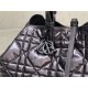 DIOR TOUJOURS BAG LARGE Macrocannage Crinkled Calfskin Black High