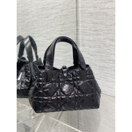 DIOR TOUJOURS BAG SMALL Macrocannage Crinkled Calfskin Black High