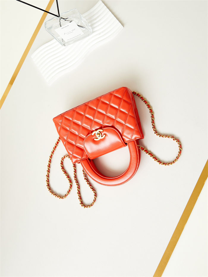 Chanel MINI SHOPPING BAG AS4416 Shiny Aged Calfskin & Gold-Tone Metal Orange High