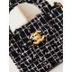 Chanel CLUTCH WITH CHAIN AP3435 Cotton Tweed & Gold-Tone Metal Black High