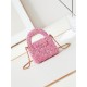 Chanel CLUTCH WITH CHAIN AP3435 Cotton Tweed & Gold-Tone Metal Pink High