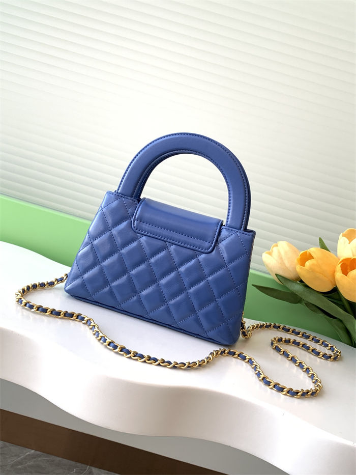 Chanel MINI SHOPPING BAG AS4416 Shiny Aged Calfskin & Gold-Tone Metal Elec-Blue High