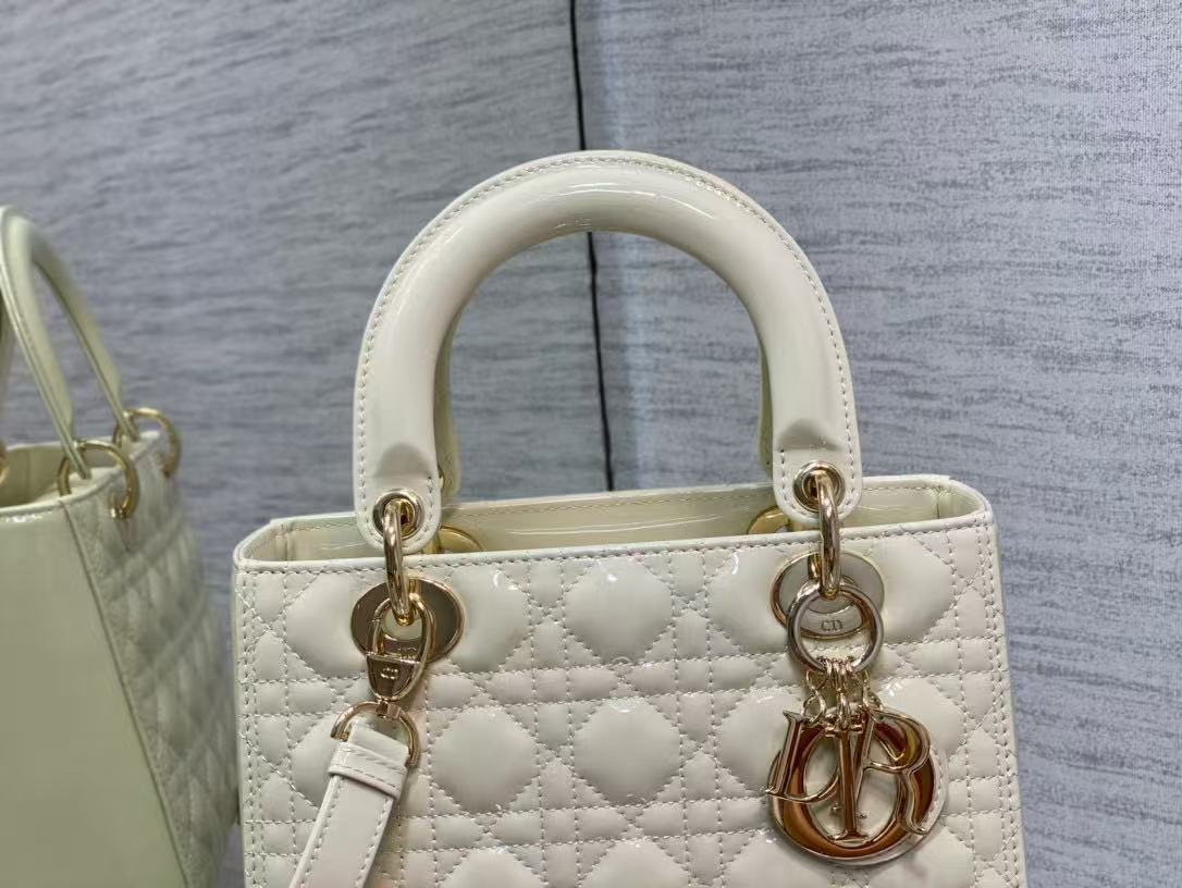 MEDIUM LADY Dior BAG Patent Cannage Calfskin High