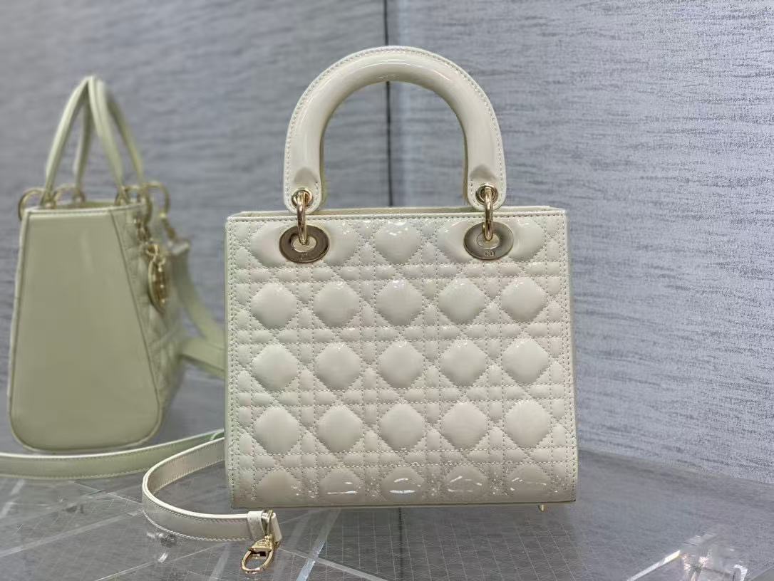 MEDIUM LADY Dior BAG Patent Cannage Calfskin High