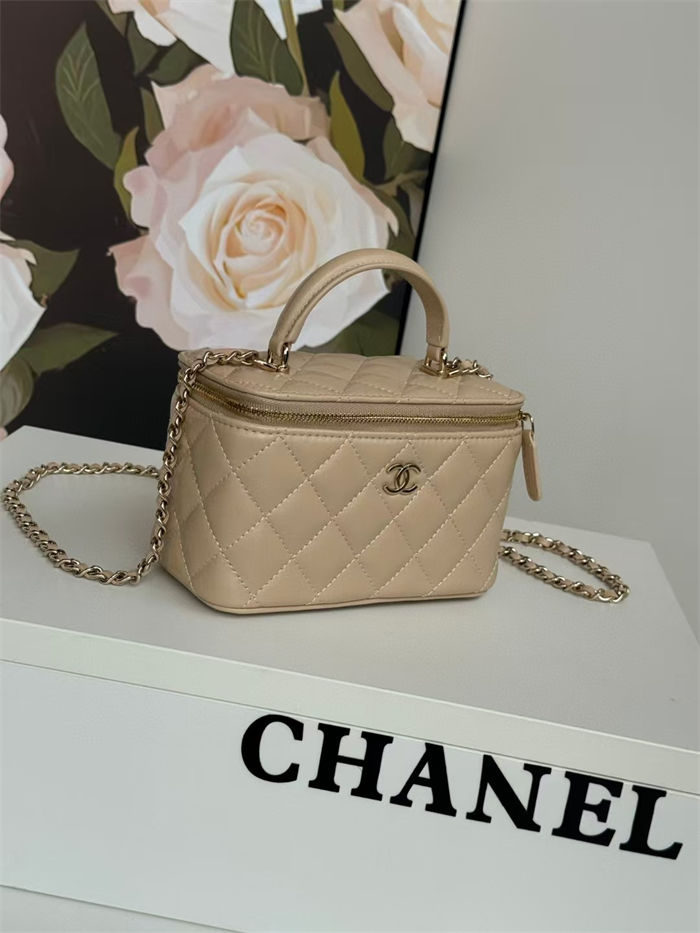 Chanel VANITY WITH CHAIN AP2199 Lambskin Gold-Tone Metal High