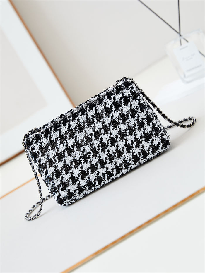 SMALL FLAP BAG AS4297 Sequins & Silver-Tone Metal A