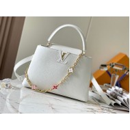 Louis Vuitton Capucines MM Bag Taurillon Leather M20708 White High