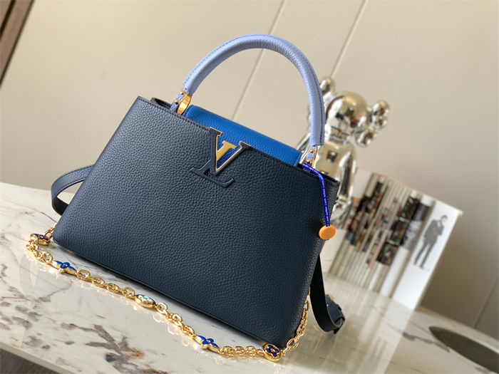 Louis Vuitton Capucines MM Bag Taurillon Leather M20708 Blue High