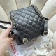 Chanel BACKPACK AS3860 Grained Shiny Calfskin & Gold-Tone Metal Black A