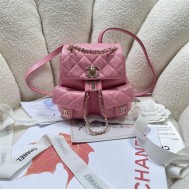 Chanel SMALL BACKPACK AS3787 Calfskin & Gold-Tone Metal Pink A