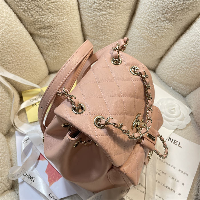 Chanel Duma Backpack 2908 Calfskin Gold-Tone Metal Pink A