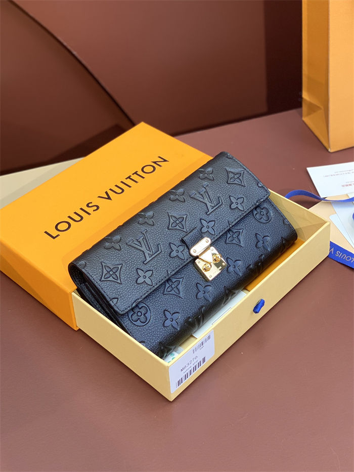 Louis Vuitton SARAH WALLET Monogram Empreinte M83276 Black High